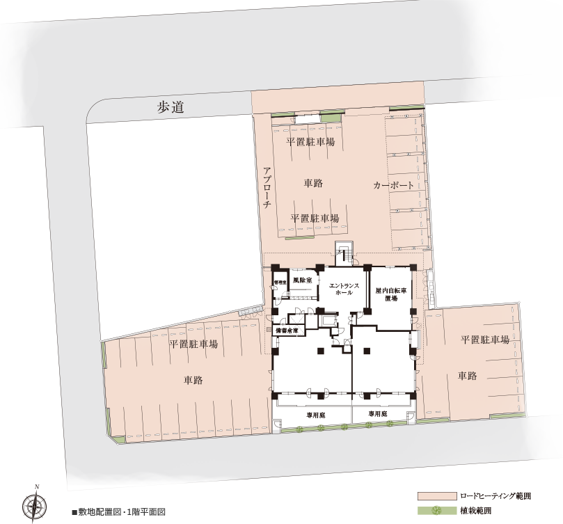敷地配置図・1階平面図